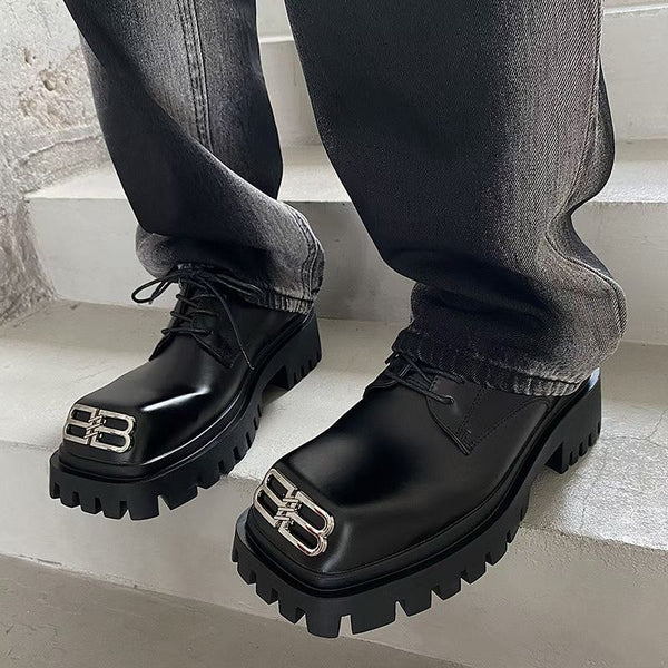 BB Metal Logo Chunky Platform Derby Shoes
