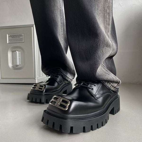 BB Metal Logo Chunky Platform Derby Shoes