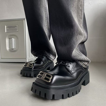 BB Metal Logo Chunky Platform Derby Shoes
