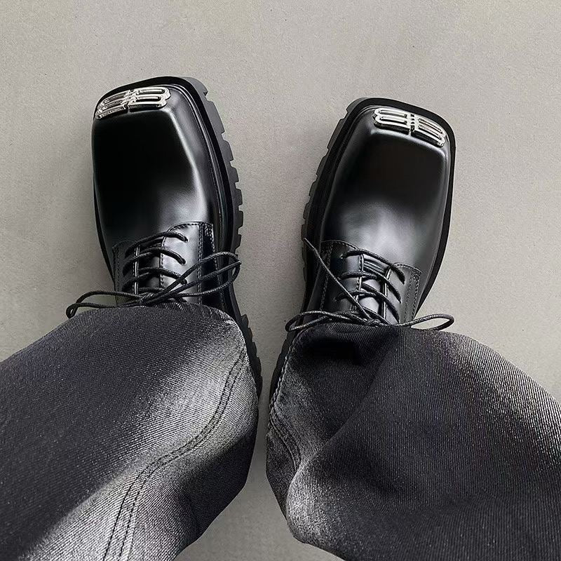 BB Metal Logo Chunky Platform Derby Shoes