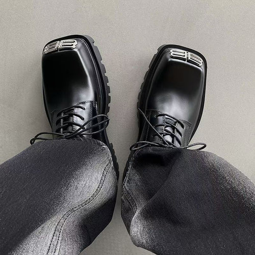 BB Metal Logo Chunky Platform Derby Shoes