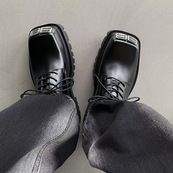BB Metal Logo Chunky Platform Derby Shoes