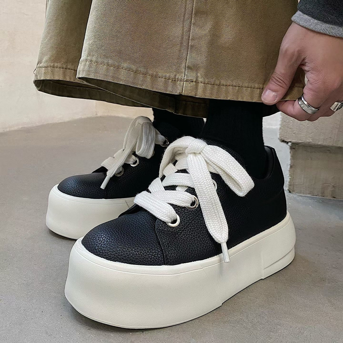 Platform Leather Sneakers